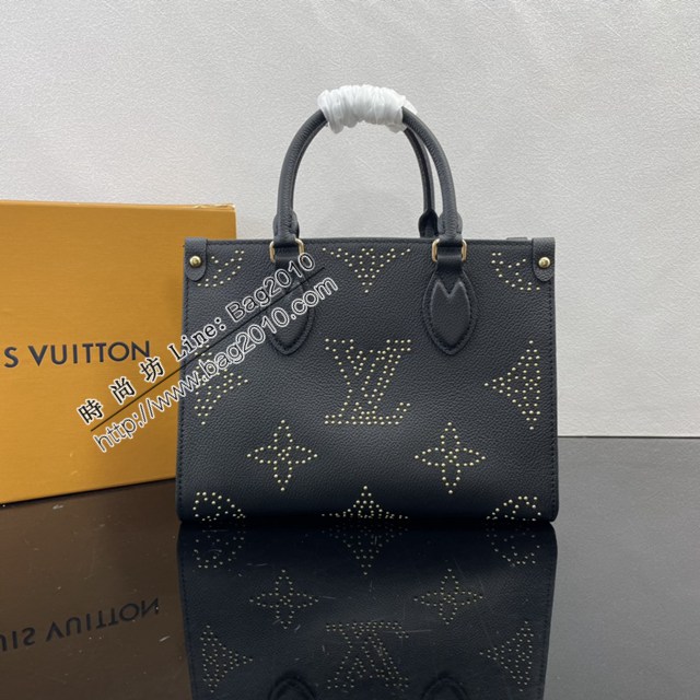 LV路易威登2023专柜新款M46733粒面牛皮革OnTheGo小号托特包 ydh5294